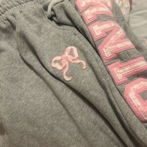 Pink x Loveshackfancy wide leg sweatpants Medium